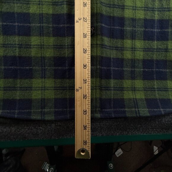 NWT Roundtree & Yorke THICK Flannel Button Up XLT Tall Green Plaid Heavyweight - Picture 4 of 16